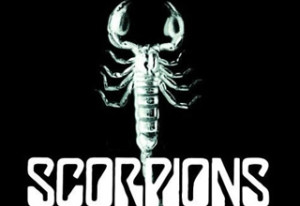 The scorpions logo on a black background.